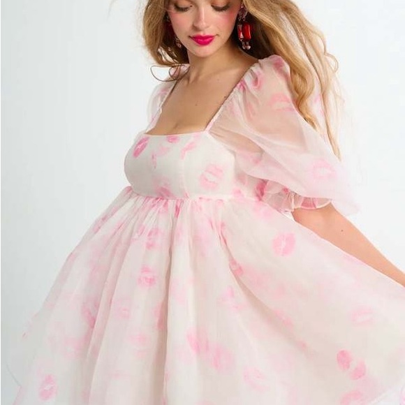 NWT Selkie Kiss on the Lips Silk Gauze Puff Dress XS - Picture 2 of 8